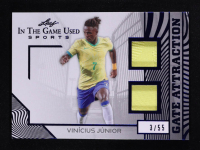 Vinicius Junior 2025 Leaf ITG Used Sports Gate Attraction Dual Relic Blue Foil #GA44 #3/55 at PristineAuction.com