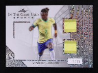 Vinicius Junior 2025 Leaf ITG Used Sports Gate Attraction Dual Relic Silver Sparkle Foil #GA44 #2/25 at PristineAuction.com