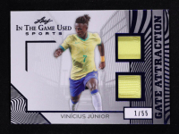 Vinicius Junior 2025 Leaf ITG Used Sports Gate Attraction Dual Relic Blue Foil #GA44 #1/55 at PristineAuction.com