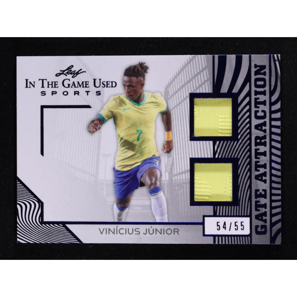 Vinicius Junior 2025 Leaf ITG Used Sports Gate Attraction Dual Relic Blue Foil #GA44 #54/55 at PristineAuction.com
