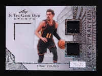Trae Young 2025 Leaf ITG Used Sports Gate Attraction Dual Relic Silver Sparkle Foil #GA43 #21/25 at PristineAuction.com