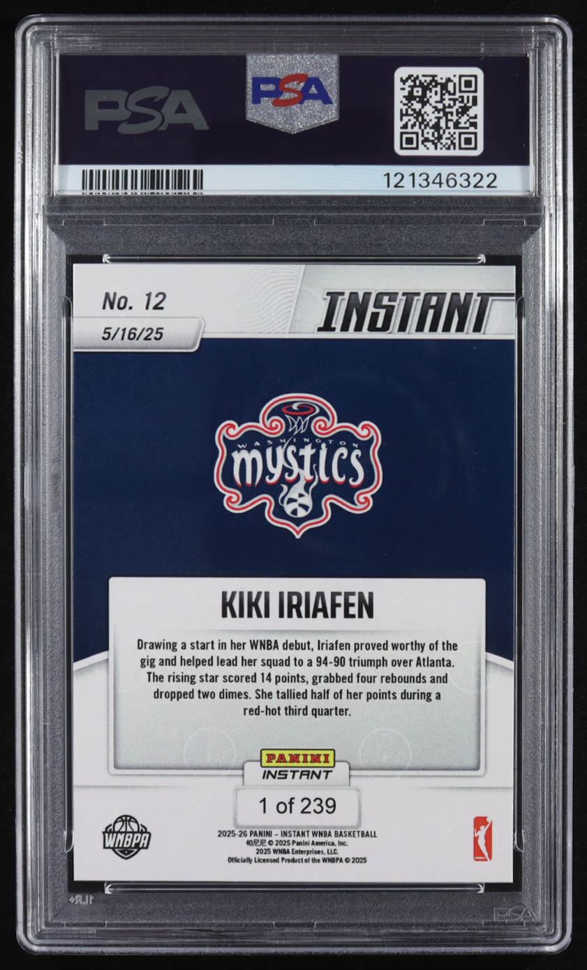 Kiki Iriafen 2025 Panini Instant WNBA #12 RC (PSA 10) at PristineAuction.com Kiki Iriafen 2025 Panini Instant WNBA #12 RC (PSA 10) at PristineAuction.com
