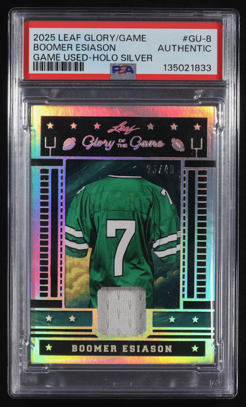 Boomer Esiason 2025 Leaf Glory of the Game Glory of the Game Used #GU8 #25/40 (PSA) at PristineAuction.com Boomer Esiason 2025 Leaf Glory of the Game Glory of the Game Used #GU8 #25/40 (PSA) at PristineAuction.com