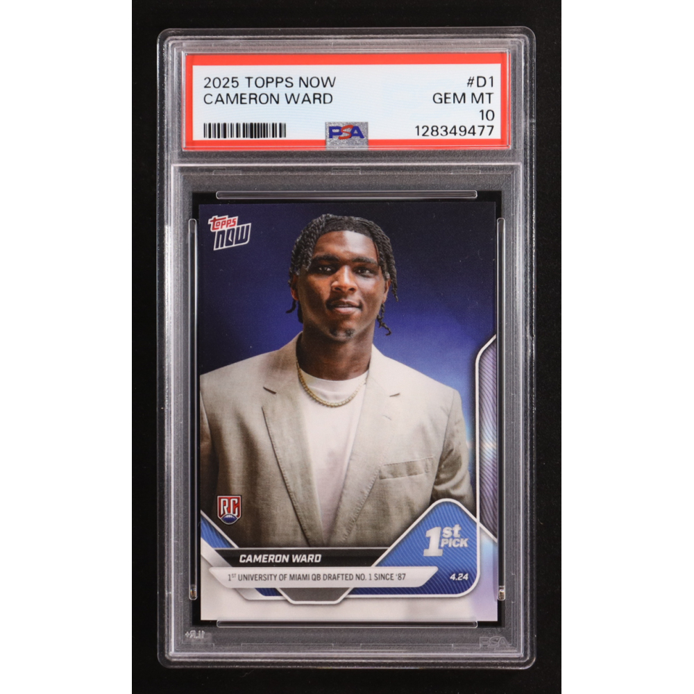 Cameron Ward 2025 Topps Now Draft #D1 RC (PSA 10) at PristineAuction.com