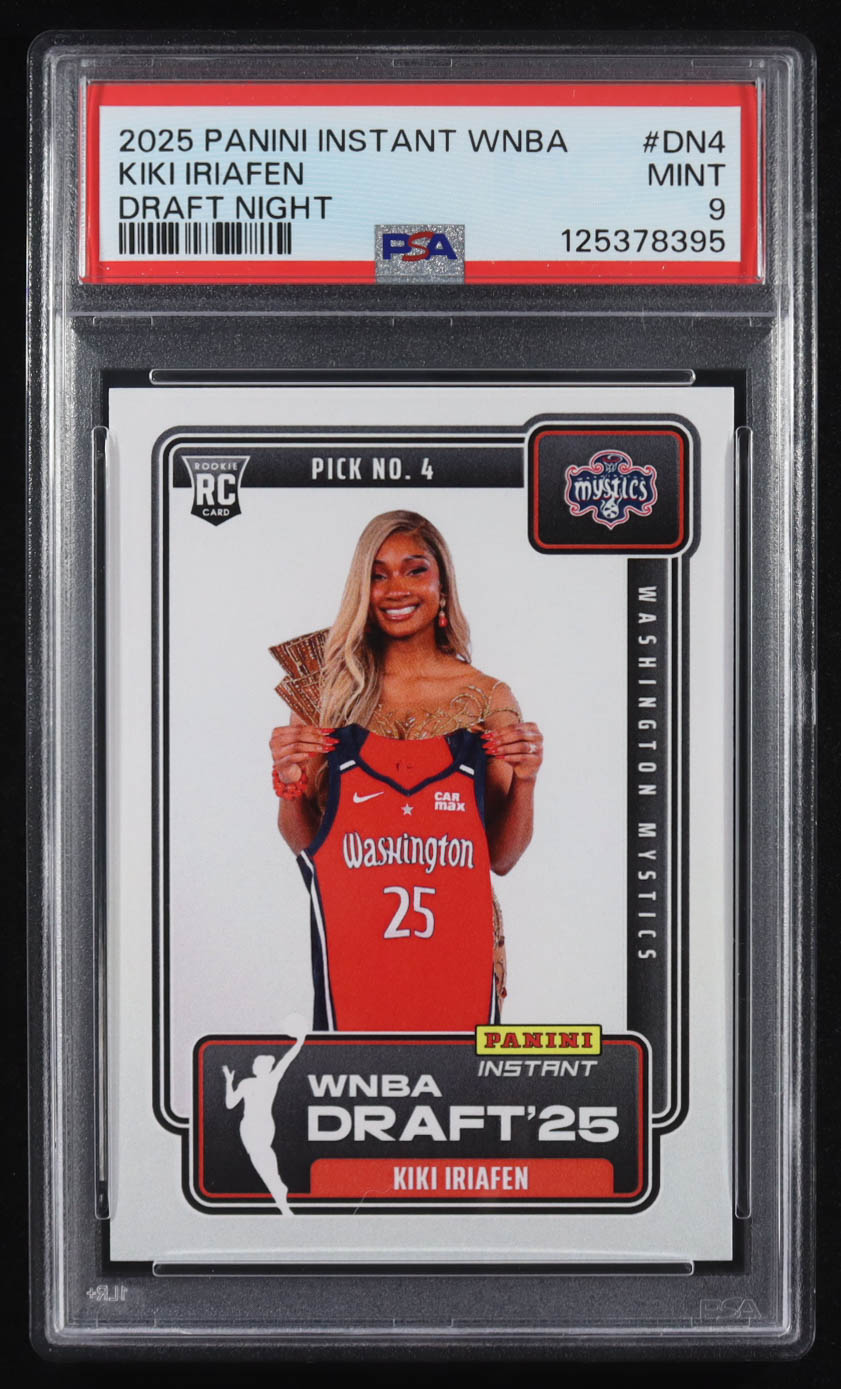 Kiki Iriafen 2025 Panini Instant WNBA Draft Night #DN4 RC (PSA 9) at PristineAuction.com Kiki Iriafen 2025 Panini Instant WNBA Draft Night #DN4 RC (PSA 9) at PristineAuction.com