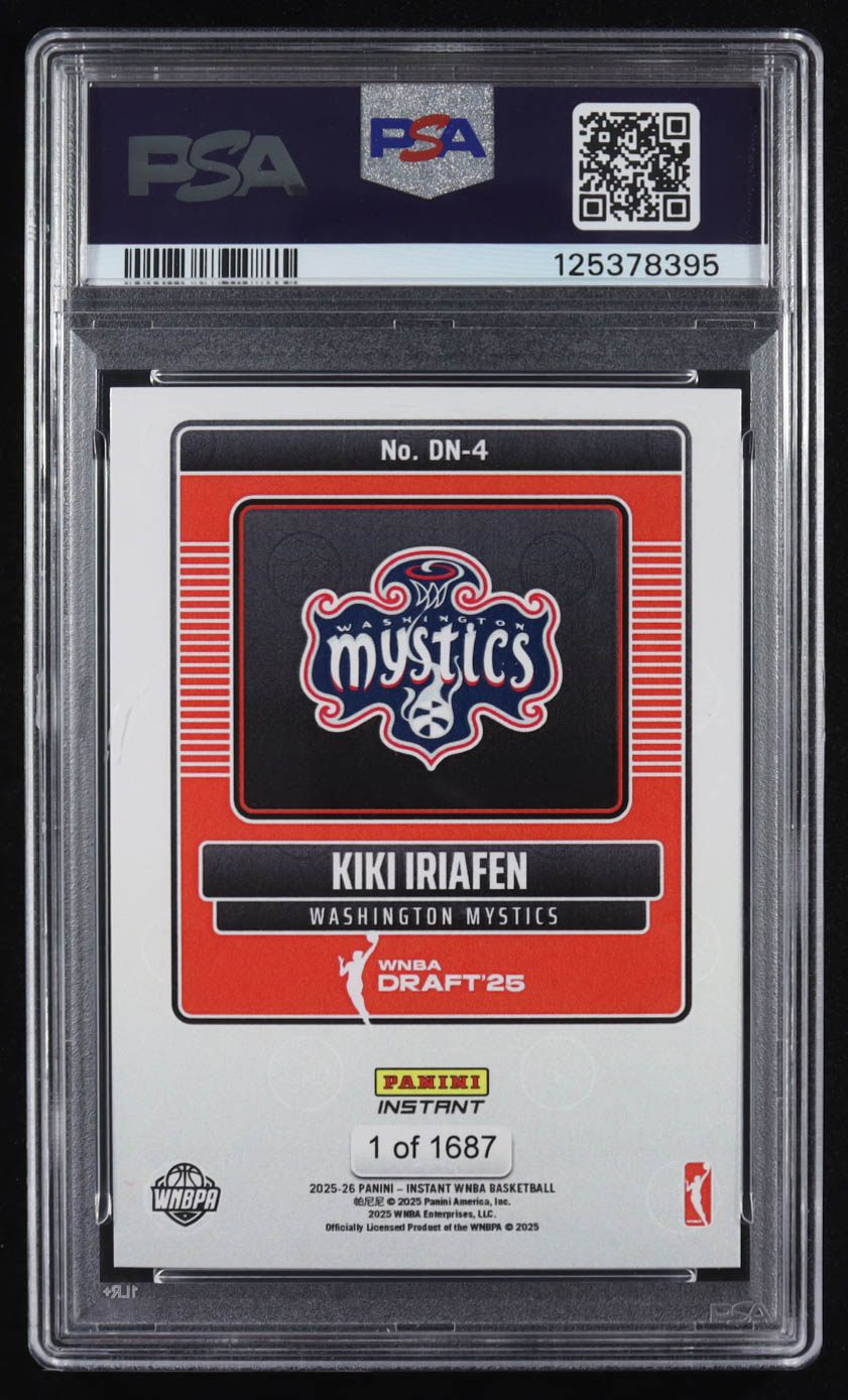 Kiki Iriafen 2025 Panini Instant WNBA Draft Night #DN4 RC (PSA 9) at PristineAuction.com Kiki Iriafen 2025 Panini Instant WNBA Draft Night #DN4 RC (PSA 9) at PristineAuction.com