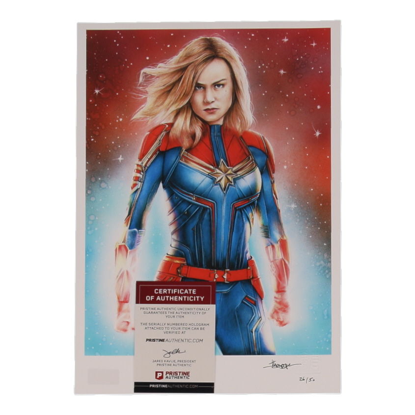 "Captain Marvel" LE 8x12 Art Print by Thang Nguyen #/50 (PA) at PristineAuction.com "Captain Marvel" LE 8x12 Art Print by Thang Nguyen #/50 (PA) at PristineAuction.com