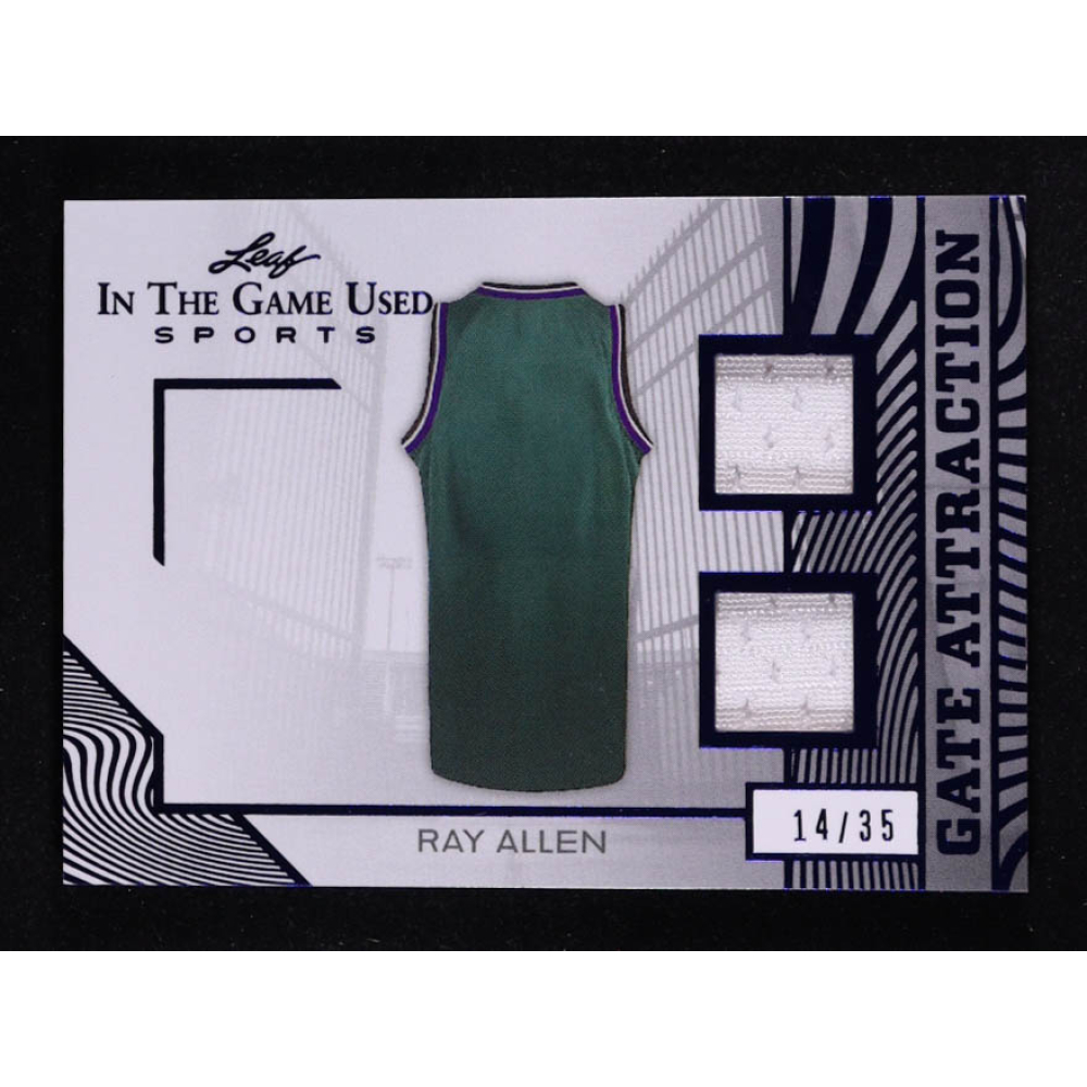 Ray Allen 2025 Leaf ITG Used Sports Gate Attraction Dual Relic Blue Foil #GA34 #14/35 at PristineAuction.com