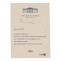 Bill Clinton Signed Replica White House Letter (JSA) at PristineAuction.com