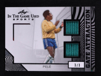 Pele 2025 Leaf ITG Used Sports Gate Attraction Dual Relic Black Foil #GA31 #3/3 at PristineAuction.com