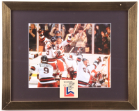 "The Miracle on Ice Team USA" Custom Framed Photo Display with Lake Placid Lapel Pin at PristineAuction.com