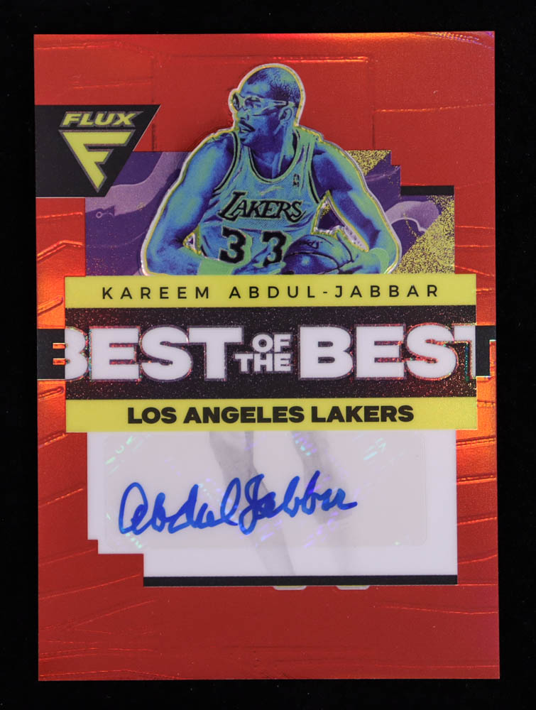 Kareem Abdul-Jabbar 2022-23 Panini Flux Best of the Best Signatures Red #8 #27/49 at PristineAuction.com Kareem Abdul-Jabbar 2022-23 Panini Flux Best of the Best Signatures Red #8 #27/49 at PristineAuction.com