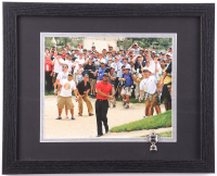 Tiger Woods at PGA Championship Framed Photo Display With Mini PGA Championship Trophy at PristineAuction.com