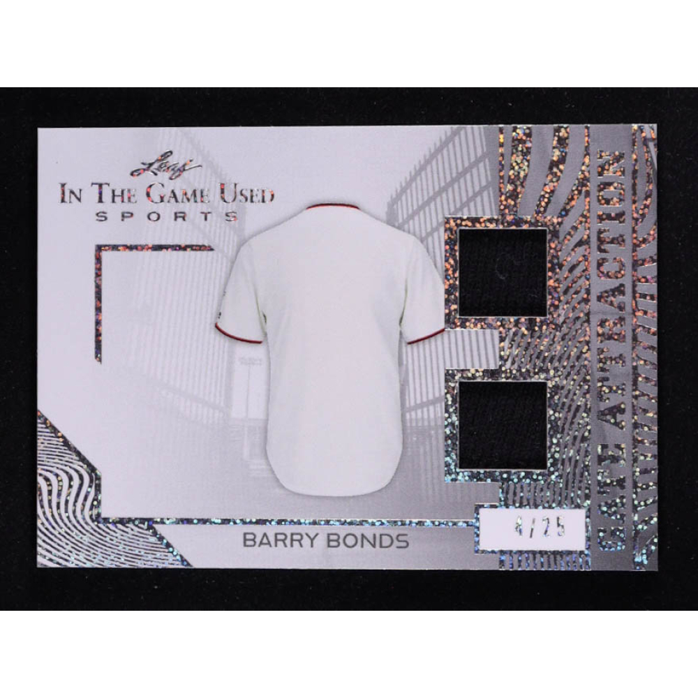 Barry Bonds 2025 Leaf ITG Used Sports Gate Attraction Dual Relic Silver Sparkle Foil #GA2 #04/25 at PristineAuction.com
