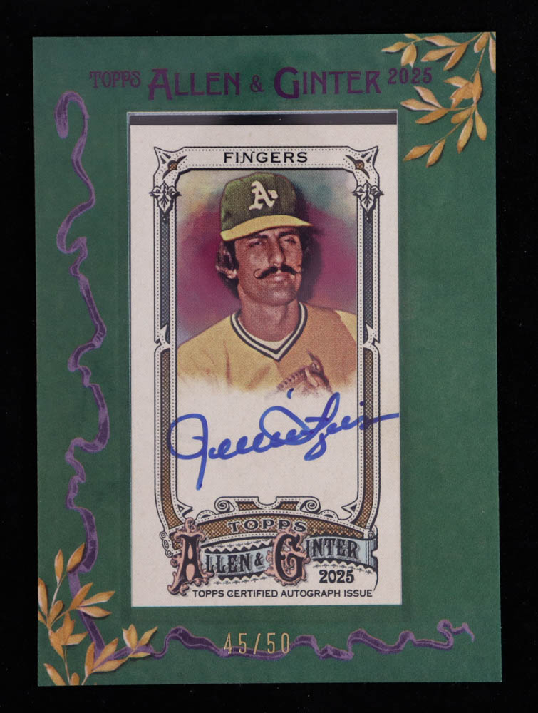 Rollie Fingers 2025 Topps Allen and Ginter Framed Mini Autographs Green Frame #MARO #45/50 at PristineAuction.com Rollie Fingers 2025 Topps Allen and Ginter Framed Mini Autographs Green Frame #MARO #45/50 at PristineAuction.com