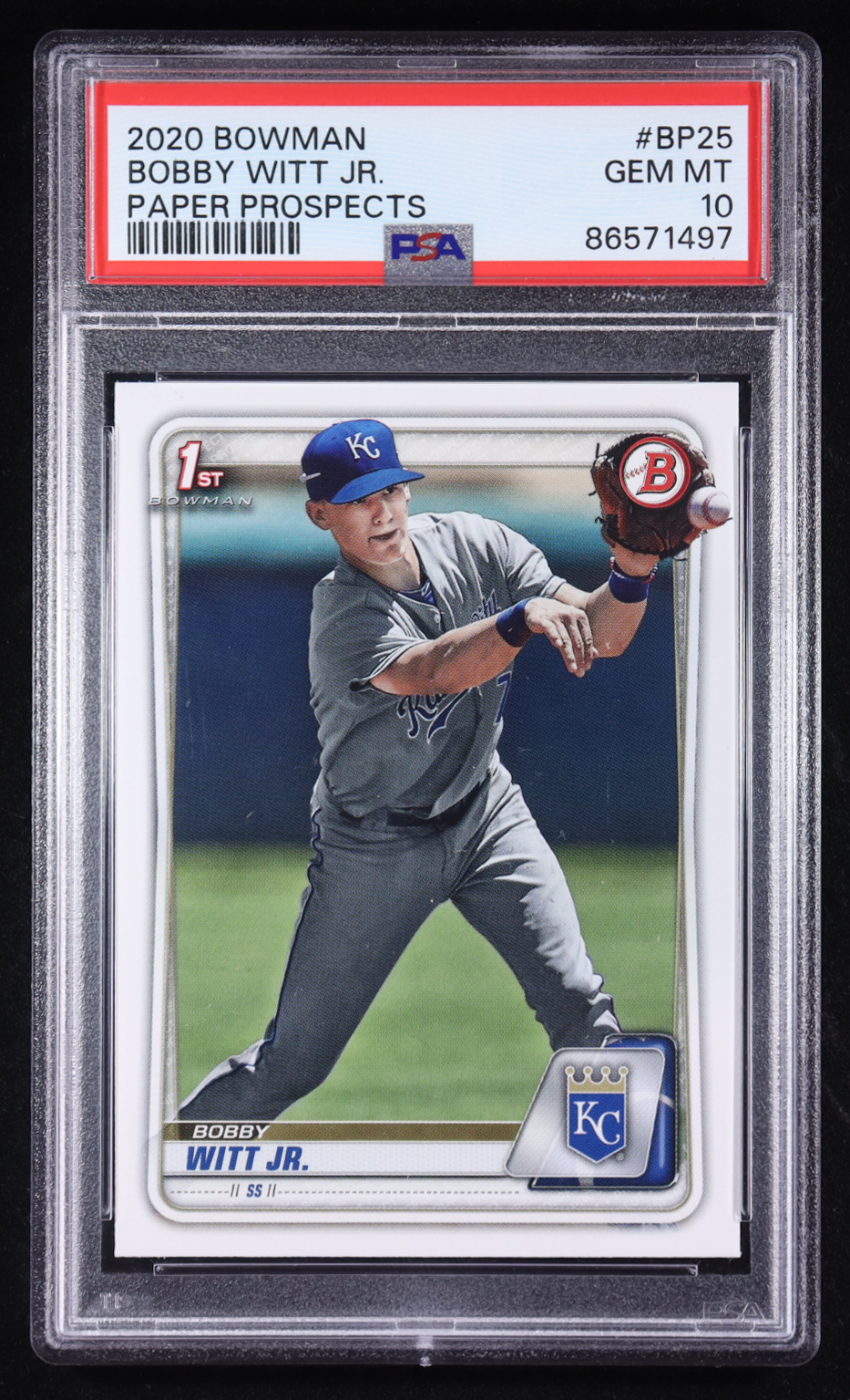 Bobby Witt Jr. 2020 Bowman Paper Prospects #BP-25 RC (PSA 10) at PristineAuction.com Bobby Witt Jr. 2020 Bowman Paper Prospects #BP-25 RC (PSA 10) at PristineAuction.com