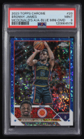 Bronny James 2023 Topps Chrome McDonald's All American Blue Mini-Diamond Refractors #20 #75/99 (PSA 9) at PristineAuction.com