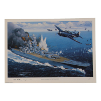 William Webb Patterson Signed Stan Stokes "Last Voyage Of The Yamato" Lithograph Inscribed "LT (JG) USNR VT-9" (AIV) at PristineAuction.com