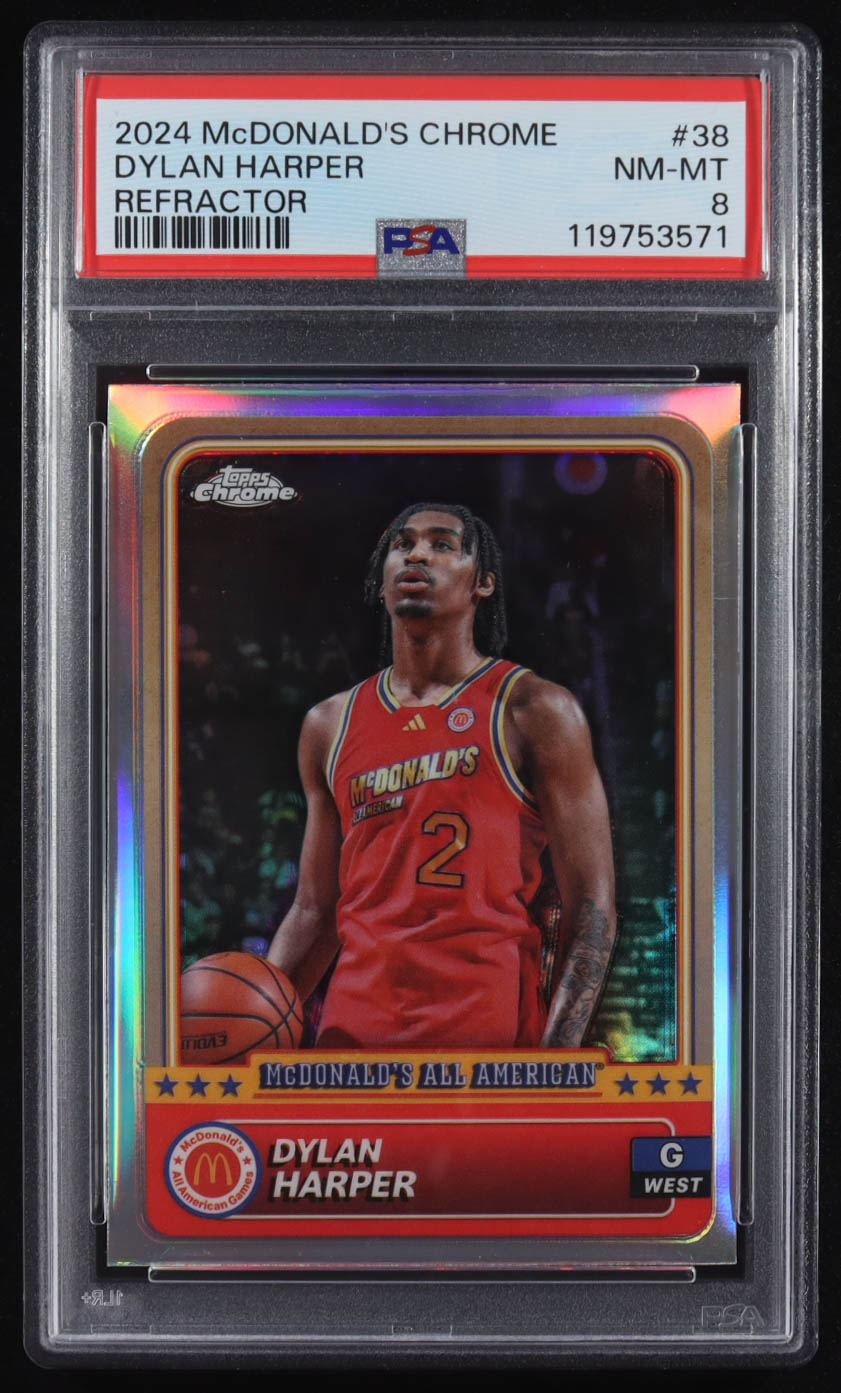 Dylan Harper 2024 Topps Chrome McDonald's All American Refractors #38 (PSA 8) at PristineAuction.com Dylan Harper 2024 Topps Chrome McDonald's All American Refractors #38 (PSA 8) at PristineAuction.com