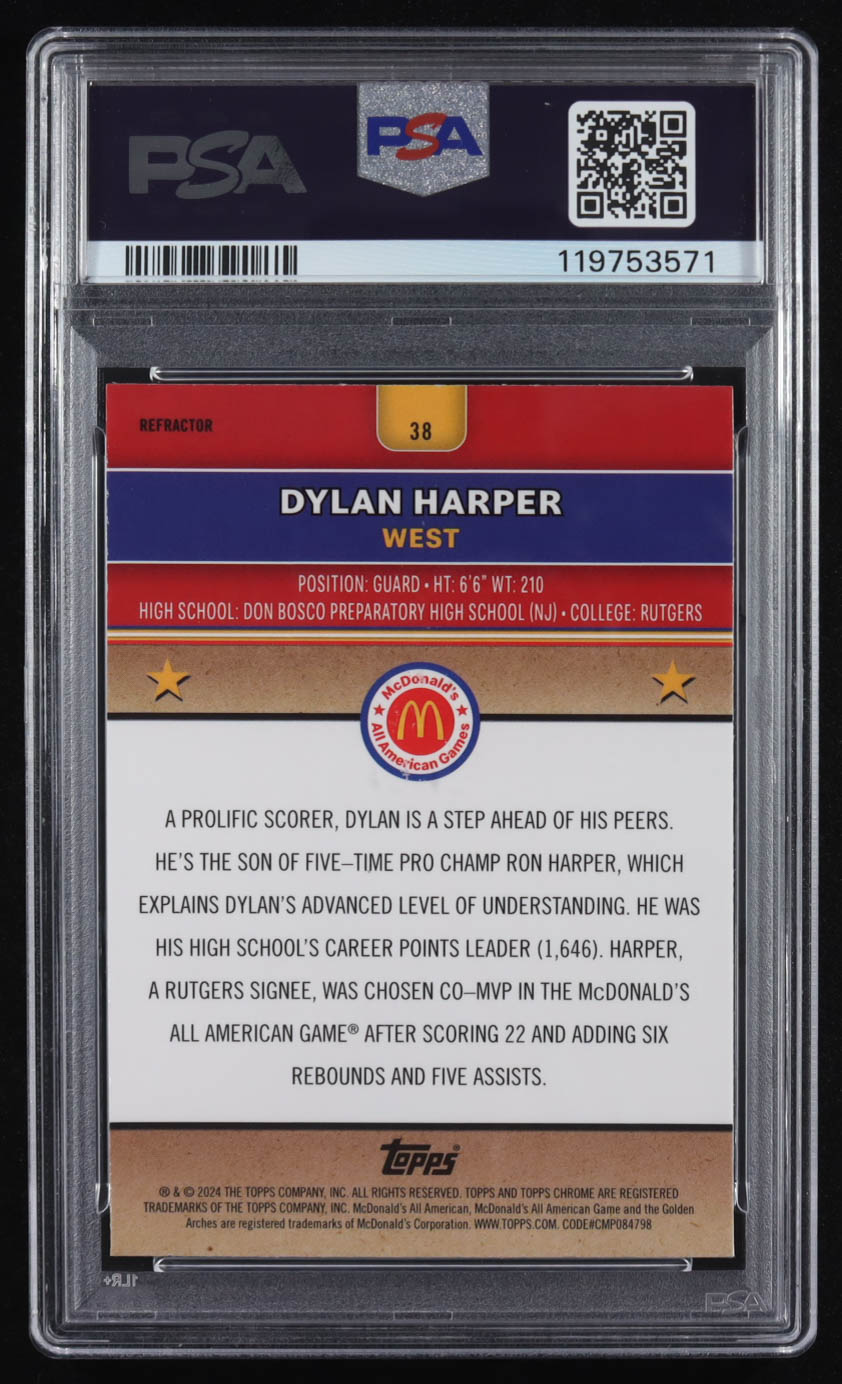 Dylan Harper 2024 Topps Chrome McDonald's All American Refractors #38 (PSA 8) at PristineAuction.com Dylan Harper 2024 Topps Chrome McDonald's All American Refractors #38 (PSA 8) at PristineAuction.com