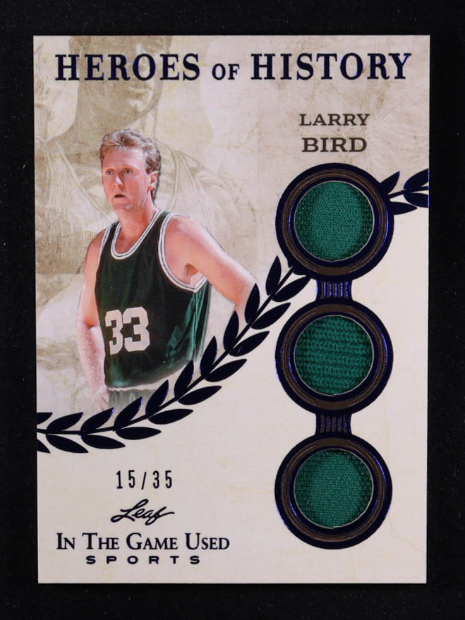 Larry Bird 2025 Leaf ITG Used Sports Heroes Of History Triple Relic Blue Foil #HH49 #15/35 at PristineAuction.com Larry Bird 2025 Leaf ITG Used Sports Heroes Of History Triple Relic Blue Foil #HH49 #15/35 at PristineAuction.com
