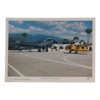 Carl E. Recknagel Signed Stan Stokes "Staggerwing And Gooney Bird" Lithograph Inscribed "UAL Captain" (AIV) at PristineAuction.com