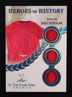 David Beckham 2025 Leaf ITG Used Sports Heroes Of History Triple Relic Teal Foil #HH20 #4/7 at PristineAuction.com