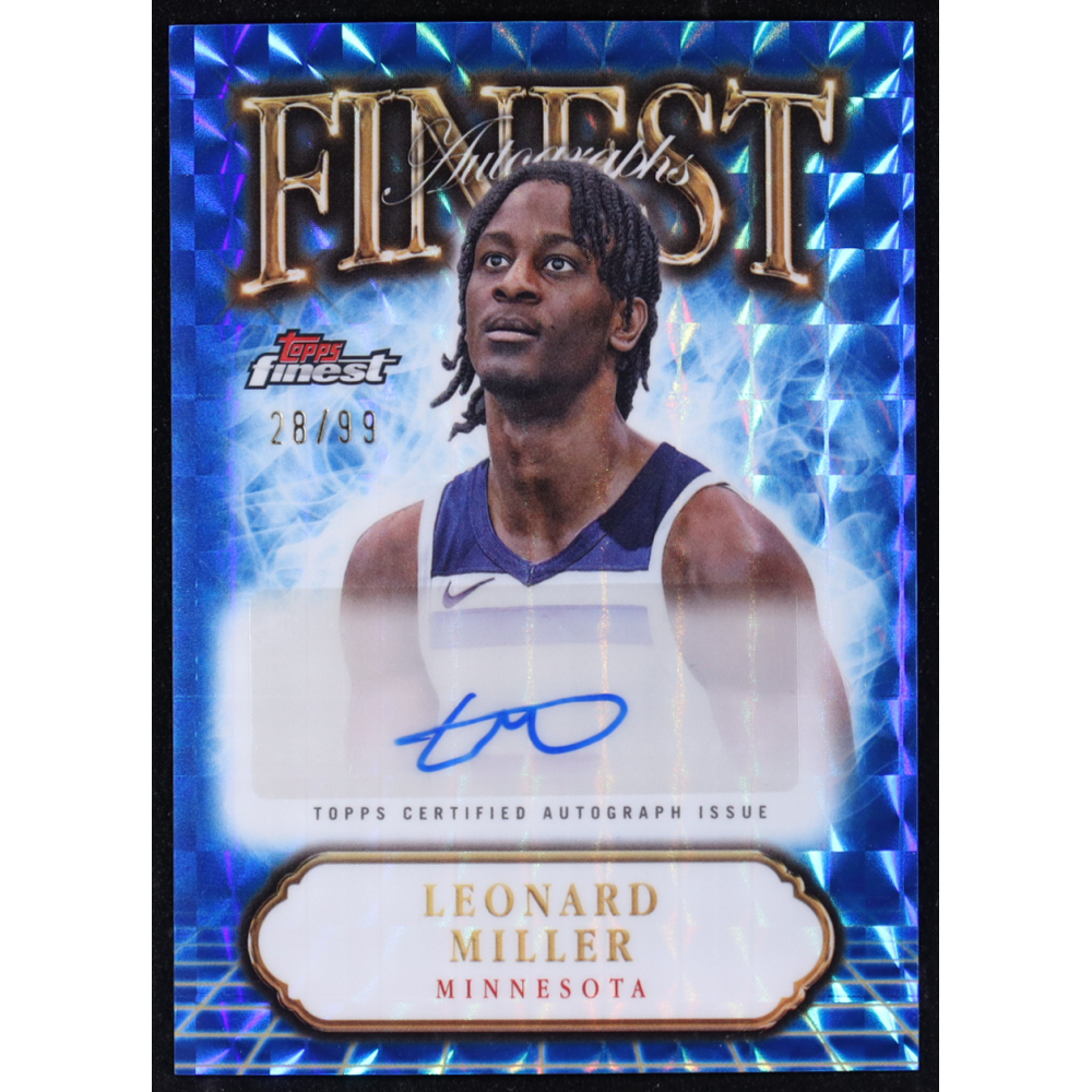 Leonard Miller 2024-25 Finest Autographs Blue Geometric Refractors #FALM #28/99 at PristineAuction.com