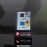 Lionel Messi / Neymar Jr. 2025 Leaf In The Game Used Dual Autographs Silver Holo #IGD11 #1/1 at PristineAuction.com