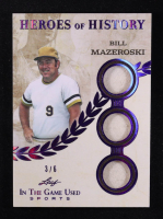 Bill Mazeroski 2025 Leaf ITG Used Sports Heroes Of History Triple Relic Purple Foil #HH7 #3/6 at PristineAuction.com