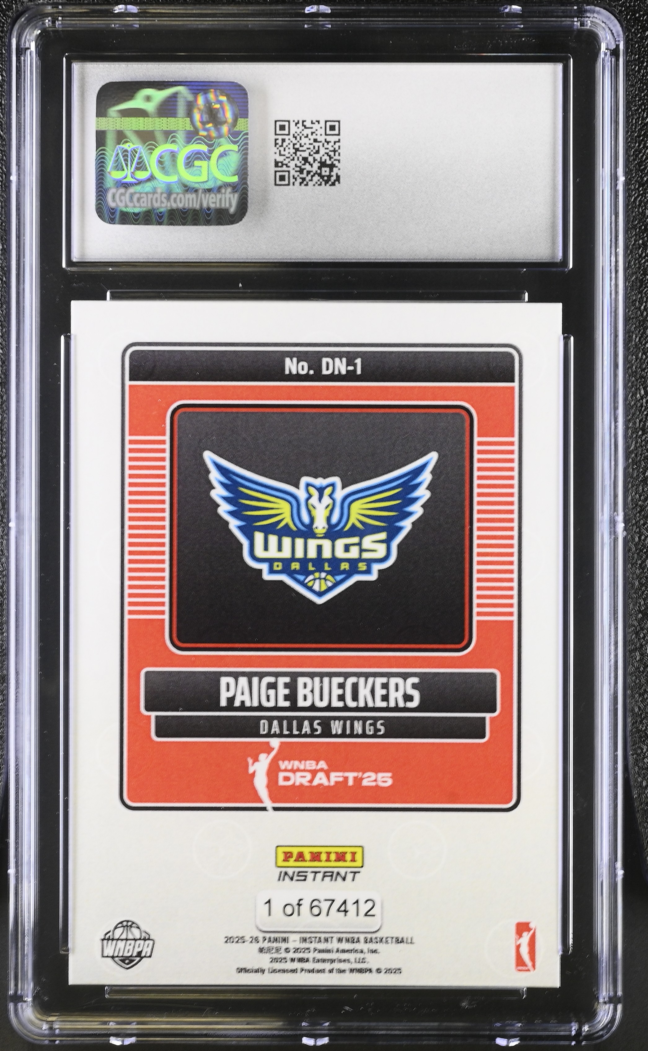 Paige Bueckers 2025-26 Panini Instant WNBA Draft Night #DN-1 RC (CGC 9) at PristineAuction.com Paige Bueckers 2025-26 Panini Instant WNBA Draft Night #DN-1 RC (CGC 9) at PristineAuction.com