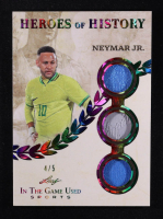 Neymar Junior 2025 Leaf ITG Used Sports Heroes Of History Triple Relic Rainbow Foil #HH60 #4/5 at PristineAuction.com