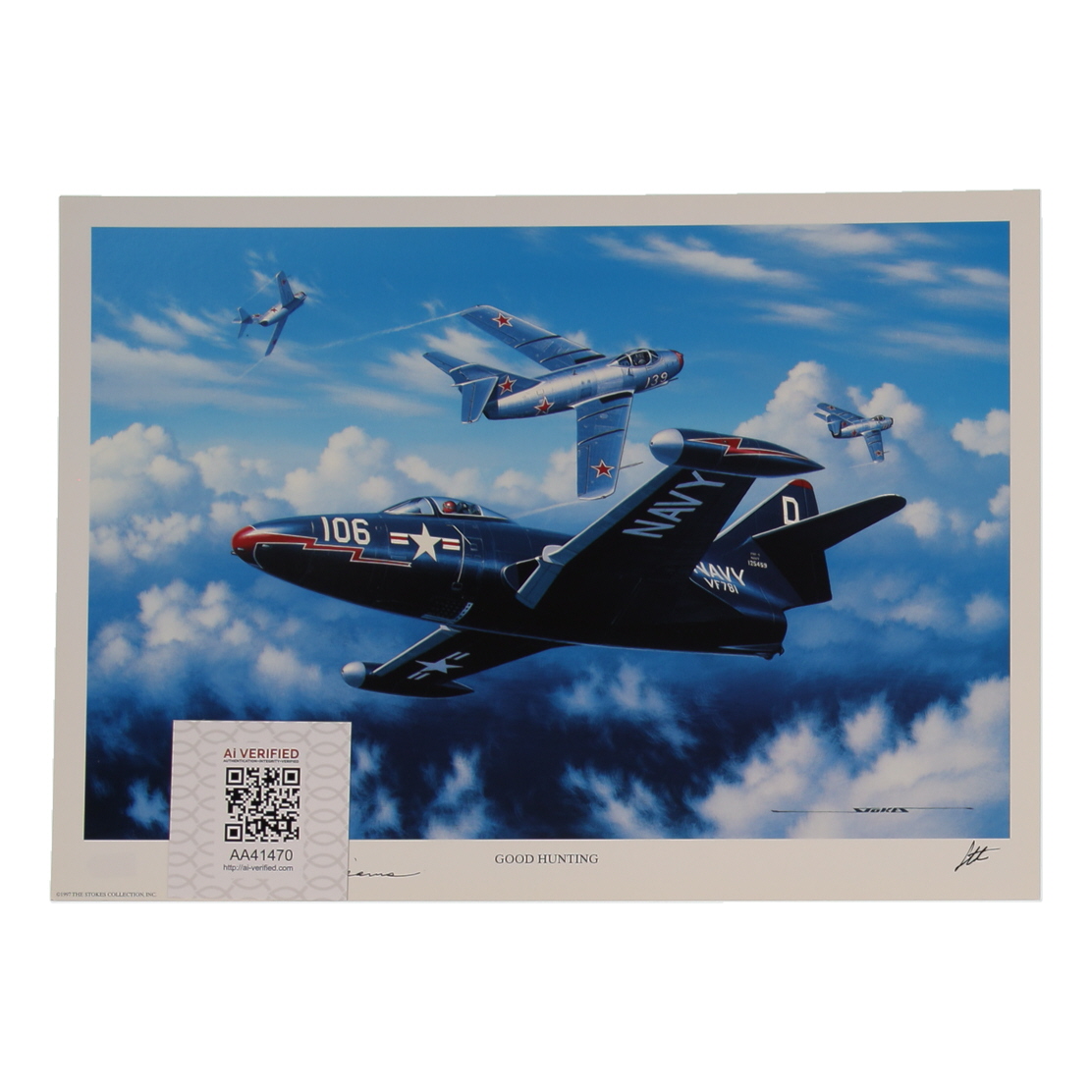 Royce Williams Signed Stan Stokes "Good Hunting" Lithograph (AIV) at PristineAuction.com Royce Williams Signed Stan Stokes "Good Hunting" Lithograph (AIV) at PristineAuction.com