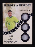 Neymar Junior 2025 Leaf ITG Used Sports Heroes Of History Triple Relic Blue Foil #HH60 #3/35 at PristineAuction.com