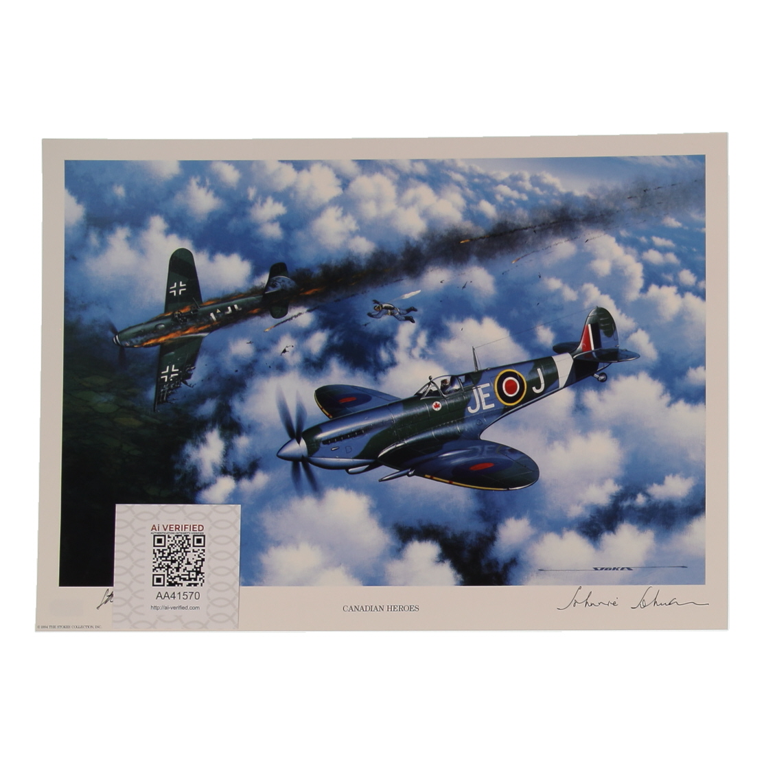 Johnnie Johnson Signed Stan Stokes "Canadian Heroes" Lithograph (AIV) at PristineAuction.com Johnnie Johnson Signed Stan Stokes "Canadian Heroes" Lithograph (AIV) at PristineAuction.com