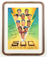 Hank Aaron, Mickey Mantle, Willie Mays, Ted Williams | "500 Home Run Club" Custom Framed Photo Signed By (11) (JSA) at PristineAuction.com