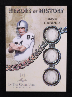 Dave Casper 2025 Leaf ITG Used Sports Heroes Of History Triple Relic Silver Sparkle Foil #HH19 #6/8 at PristineAuction.com