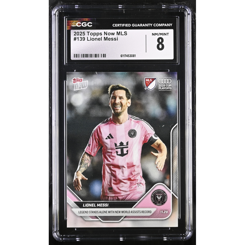 Lionel Messi 2025 Topps Now MLS #139 (CGC 8) at PristineAuction.com