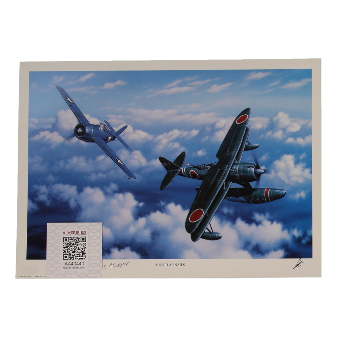 Joe Foss Signed Stan Stokes "Tough As Nails" Lithograph Inscribed "CMH" (AIV) at PristineAuction.com Joe Foss Signed Stan Stokes "Tough As Nails" Lithograph Inscribed "CMH" (AIV) at PristineAuction.com