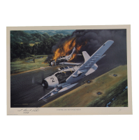 Col. Bernard Fisher Signed Stan Stokes "Downed, But Not Forgotten" Lithograph Inscribed "CMOH" (AIV) at PristineAuction.com