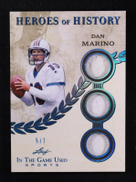 Dan Marino 2025 Leaf ITG Used Sports Heroes Of History Triple Relic Turquoise Foil #HH18 #5/7 at PristineAuction.com