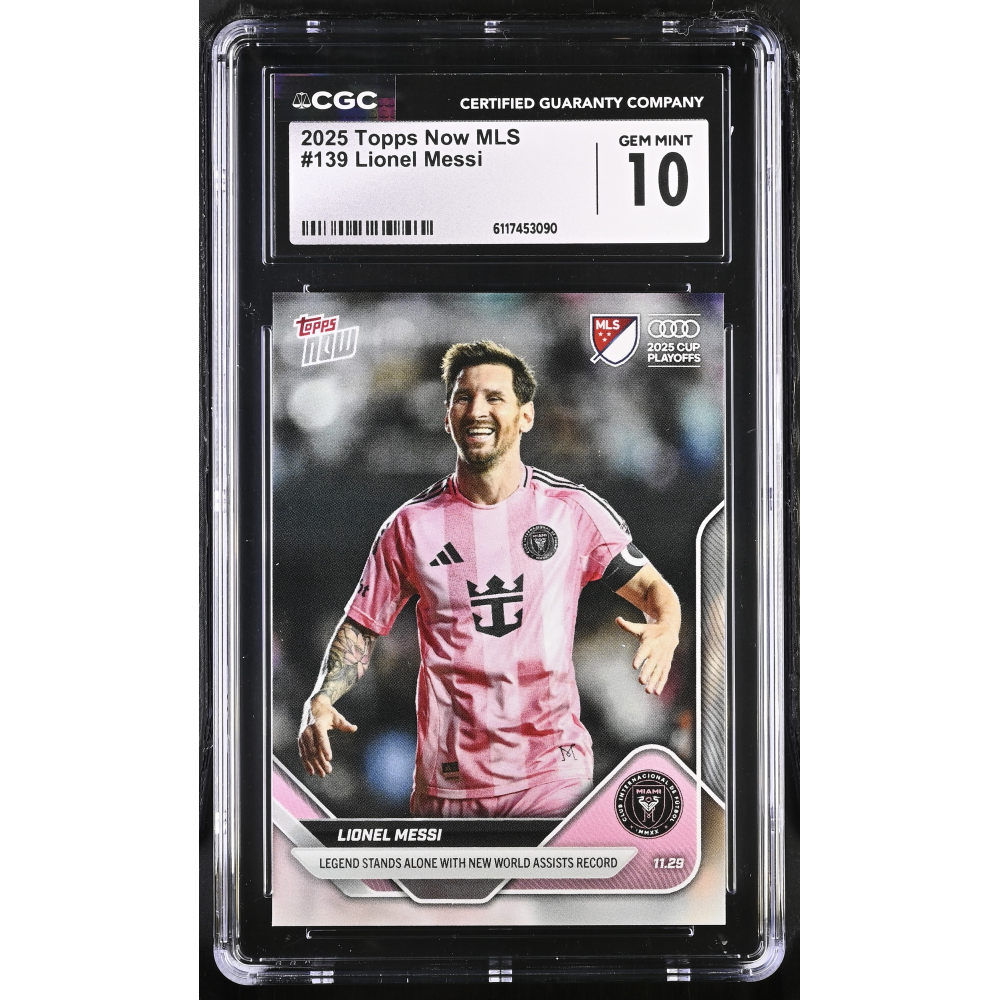 Lionel Messi 2025 Topps Now MLS #139 (CGC 10) at PristineAuction.com