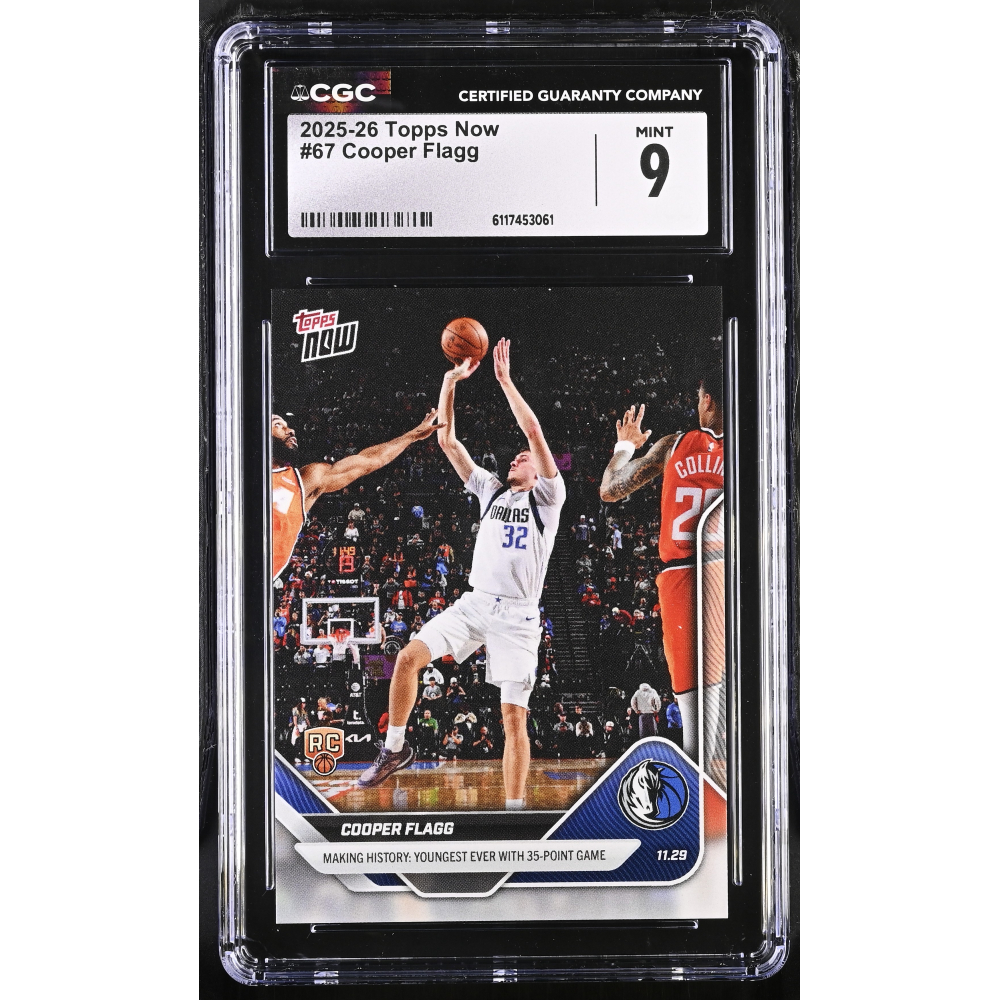 Cooper Flagg 2025-26 Topps Now #67 RC (CGC 9) at PristineAuction.com