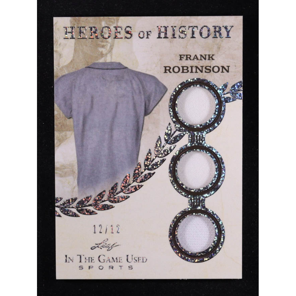 Frank Robinson 2025 Leaf ITG Used Sports Heroes Of History Triple Relic Blue Foil #HH30 #12/12 at PristineAuction.com