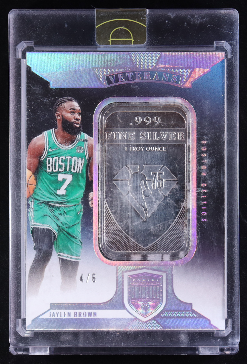 Jaylen Brown 2021-22 Panini Eminence Veterans Silver Bar #VS-JBR #4/6 at PristineAuction.com Jaylen Brown 2021-22 Panini Eminence Veterans Silver Bar #VS-JBR #4/6 at PristineAuction.com