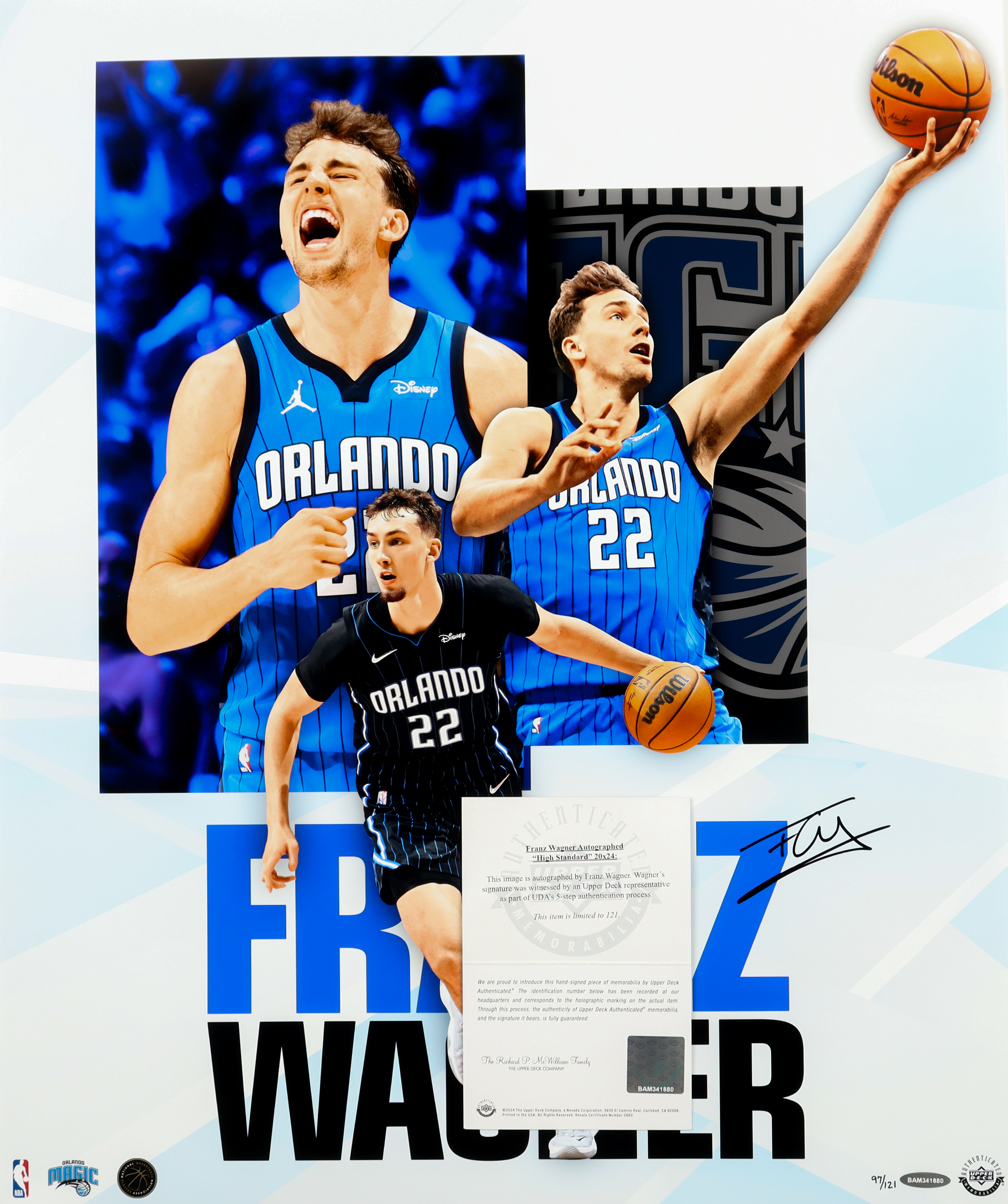 Franz Wagner Signed Magic LE 20x24 Photo (UDA) at PristineAuction.com Franz Wagner Signed Magic LE 20x24 Photo (UDA) at PristineAuction.com