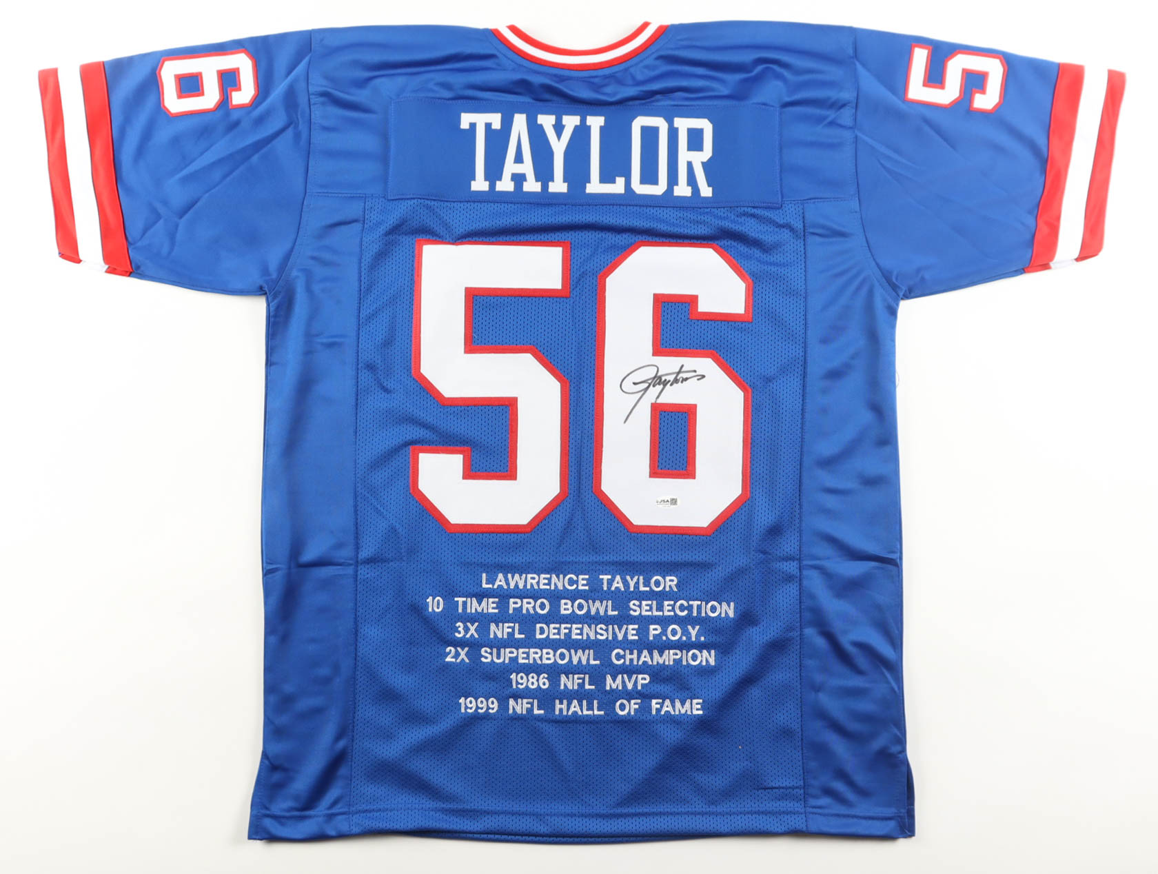 Lawrence Taylor Signed Career Highlight Stat Jersey (JSA) at PristineAuction.com Lawrence Taylor Signed Career Highlight Stat Jersey (JSA) at PristineAuction.com