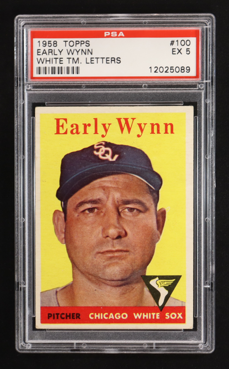 Early Wynn 1958 Topps (White Tm. Letters)(PSA 5) at PristineAuction.com Early Wynn 1958 Topps (White Tm. Letters)(PSA 5) at PristineAuction.com