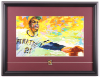 Roberto Clemente Pirates Custom Framed Leroy Neiman Art Print Display with Clemente Pin at PristineAuction.com