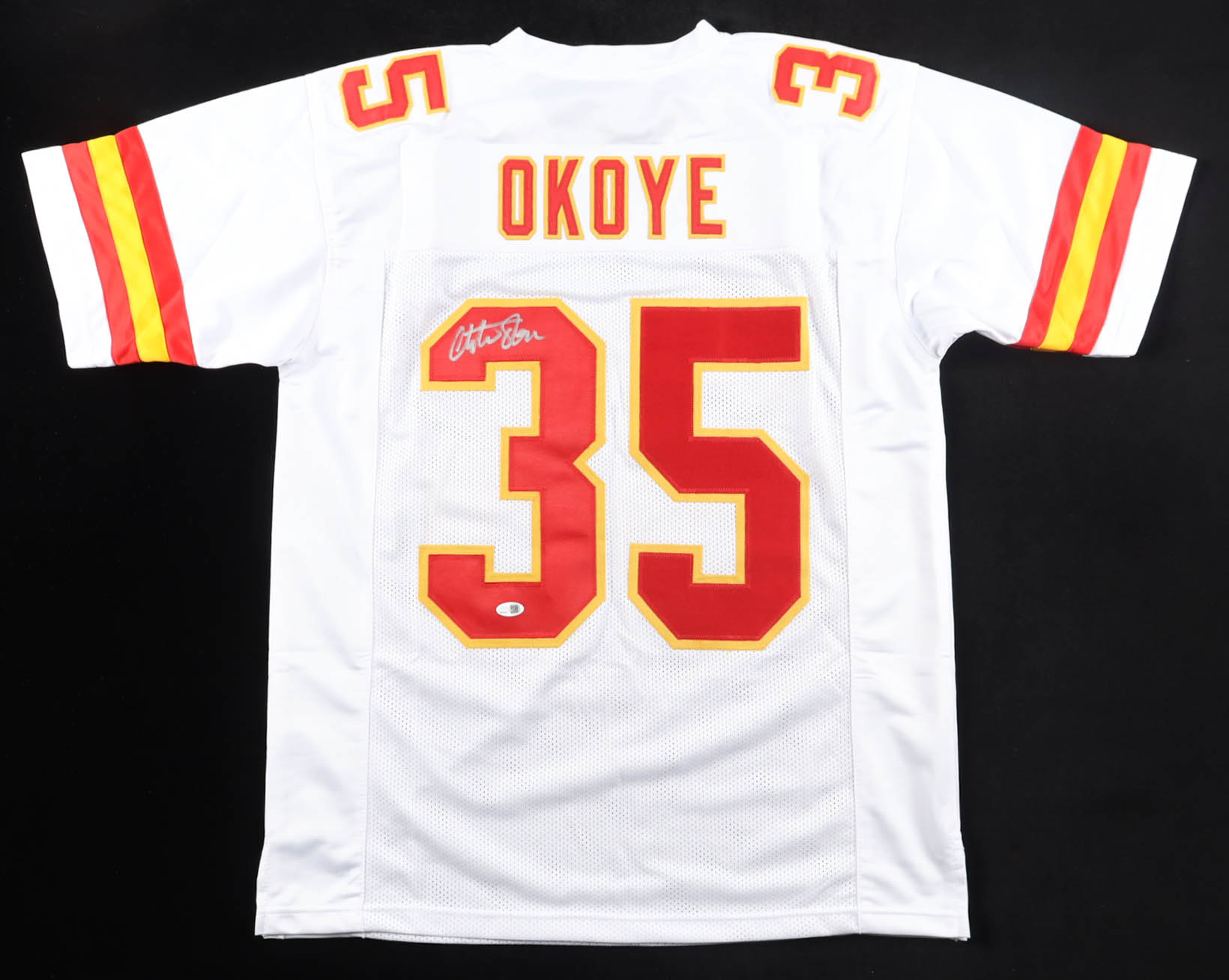 Christian Okoye Signed Jersey (JSA) at PristineAuction.com Christian Okoye Signed Jersey (JSA) at PristineAuction.com
